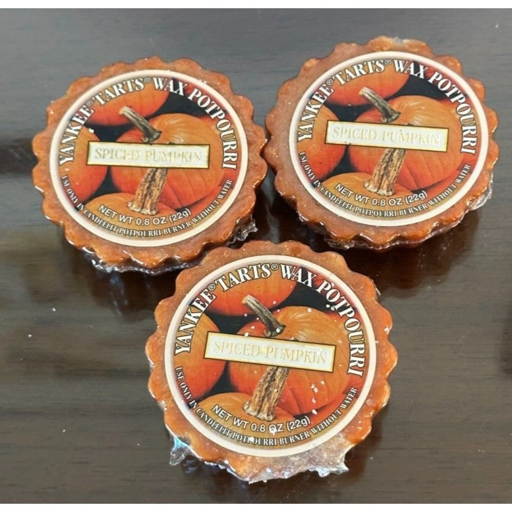 Set of 3 Yankee Candle SPICED PUMPKIN Wax Tarts Retired